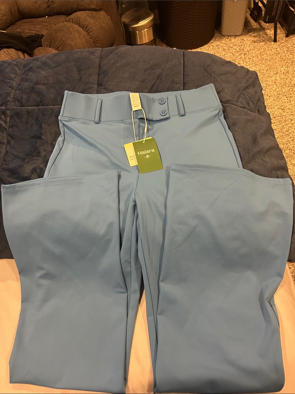 HALARA Pale Blue High-Waist flare pants